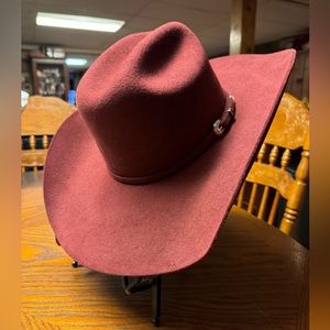 New Serratelli Burgundy Maroon Cowboy Hat Size 7 1/4”